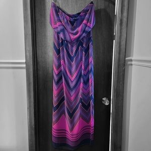 Express maxi dress, strapless.  EUC.  Vivid colors!